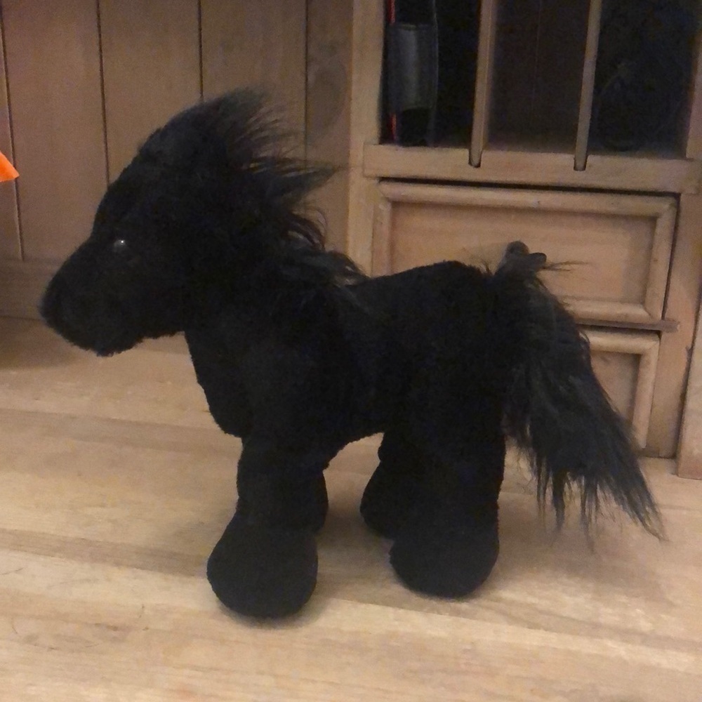 Ganz Black Stallion Horse Plush Webkinz No Code Pony Stuffed Animal